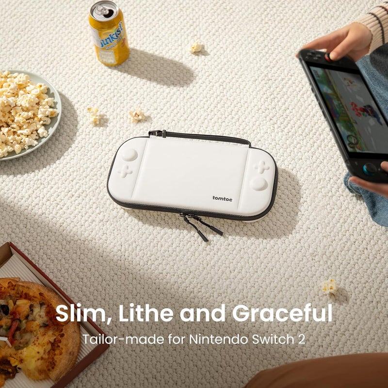 Tomtoc Slim Carrying Case for Nintendo Switch 2 Model 2025, Odorless Felt Protective Hard Shell with 12 Game Card Slots, Portable Travel Storage Case with Original Patent and All-round Protection - Image 2